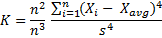 Sample kurtosis formula for very large sample