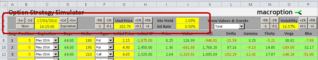 set parameters