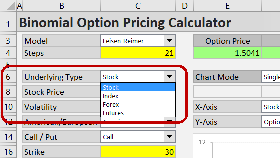 Selecting Stock as Underlying Type Selecting Stock as Underlying Type
