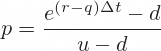 Cox-Ross-Rubinstein up move probability (with dividends)