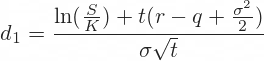 Black-Scholes d1 formula