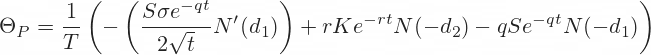 Black-Scholes put option theta