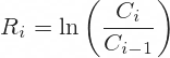 Daily logarithmic return formula