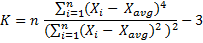 Population excess kurtosis formula