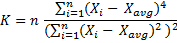 Population kurtosis formula