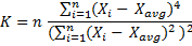 Population kurtosis formula Population kurtosis formula