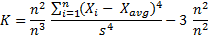 Sample excess kurtosis formula for very large sample
