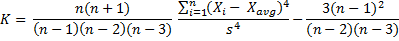 Sample excess kurtosis formula Sample excess kurtosis formula