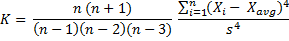 Sample kurtosis formula Sample kurtosis formula