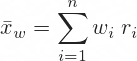 Weighted average formula