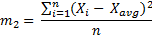 Second moment formula