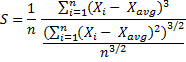 Skewness formula (applying the standard deviation formula)