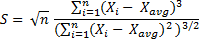 Population skewness formula