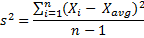 Sample variance formula