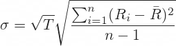 annualized historical volatility formula