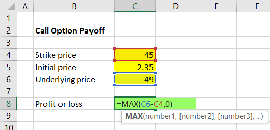 call option value formula
