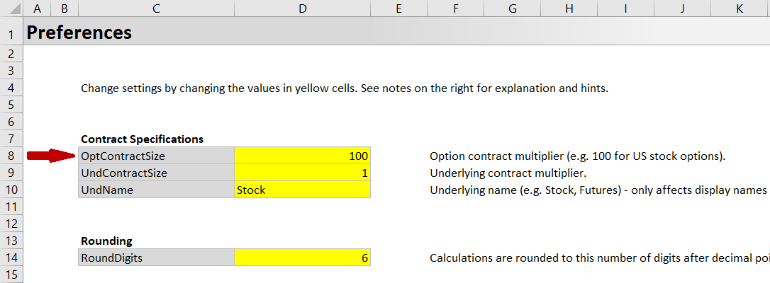 Changing contract multiplier