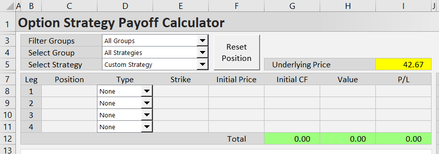 Custom strategy with blank position inputs